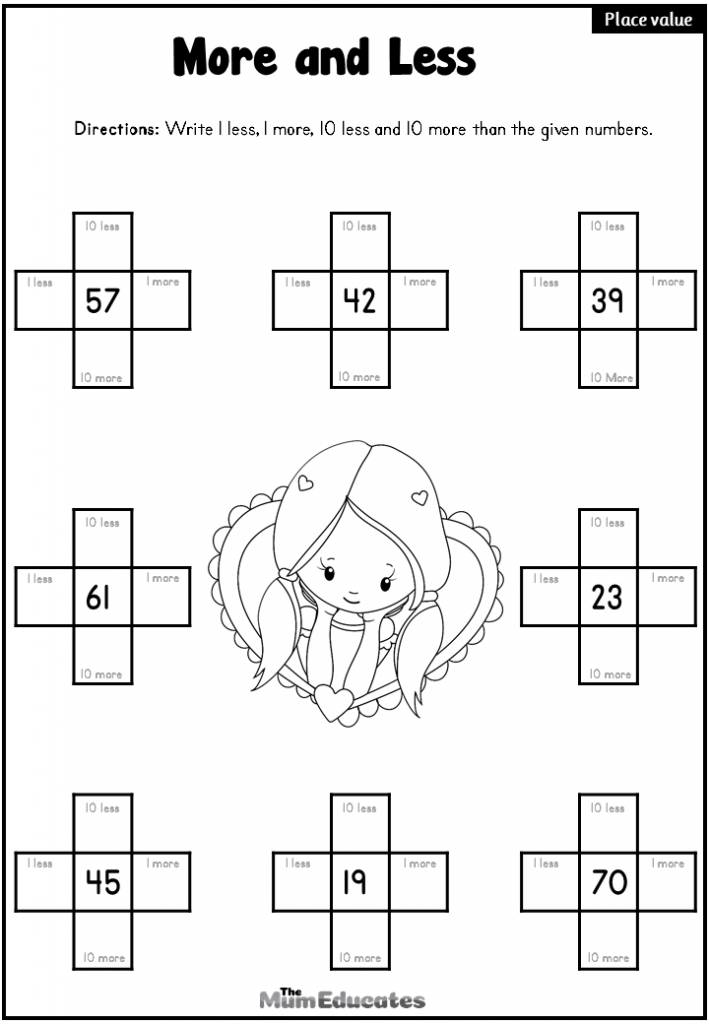10 more 10 less worksheets