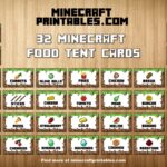 Tent Cards Printable Minecraft Birthday Party Food Tent Cards