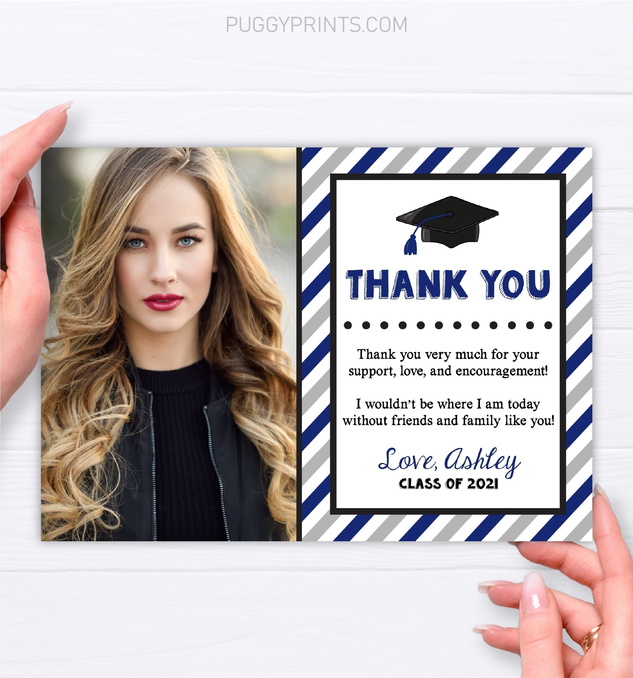 Thank You Cards For Graduation Templates Graduation Thank You Card 