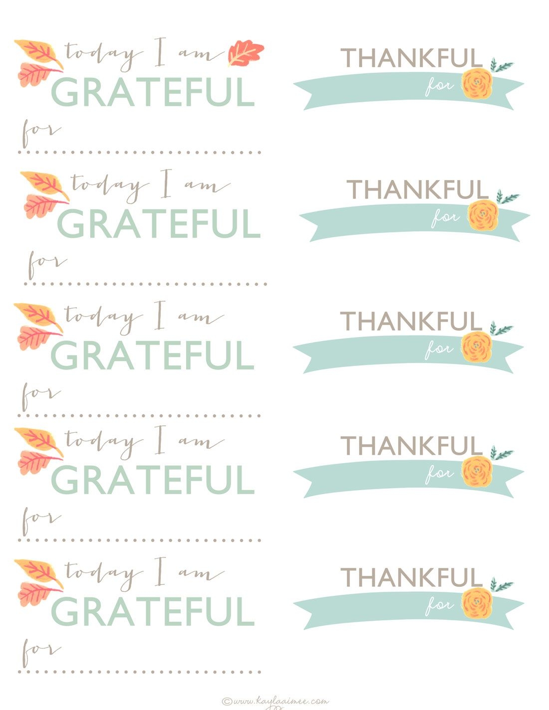 Thankful Printable Cards AcplSilver