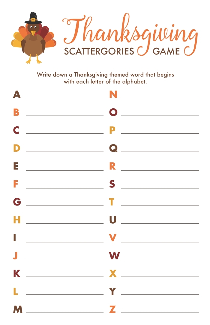 printable thanksgiving games