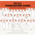 Thanksgiving Games Printable Downloadable PDF