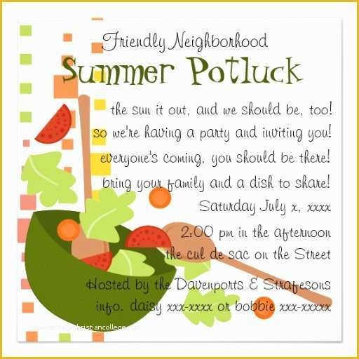 potluck invitation template free