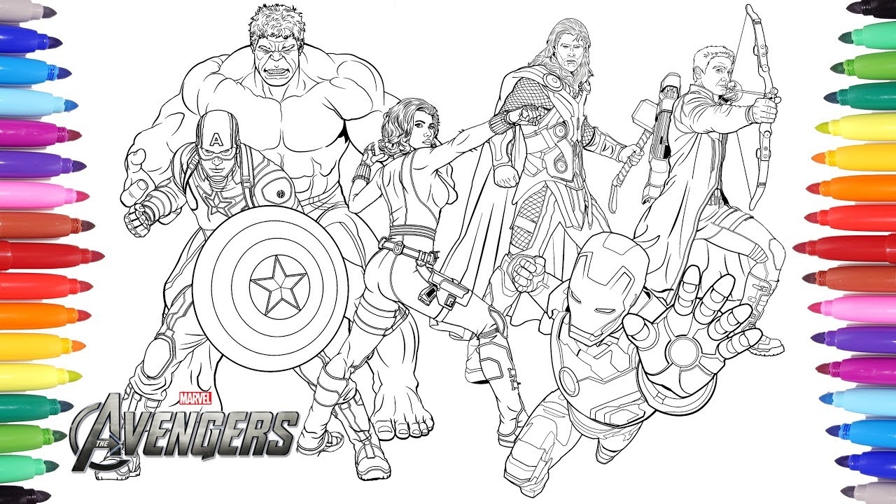 The Avengers Coloring Pages Coloring Painting Avengers