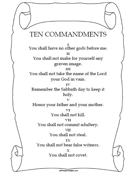 The Ten Commandments Free Printable Worksheets Library