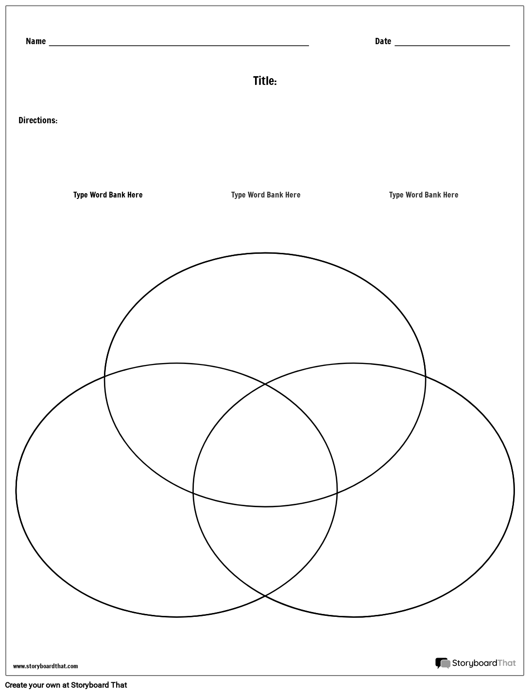 venn diagram worksheet