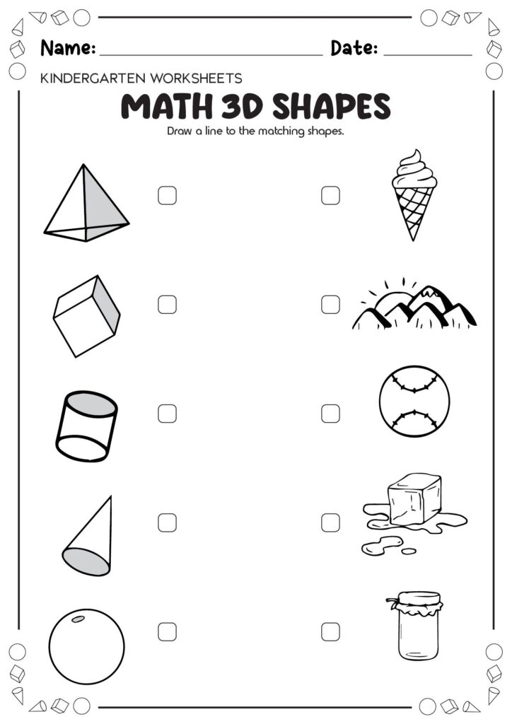 Three D Shapes Worksheets Engaging Worksheet Activities