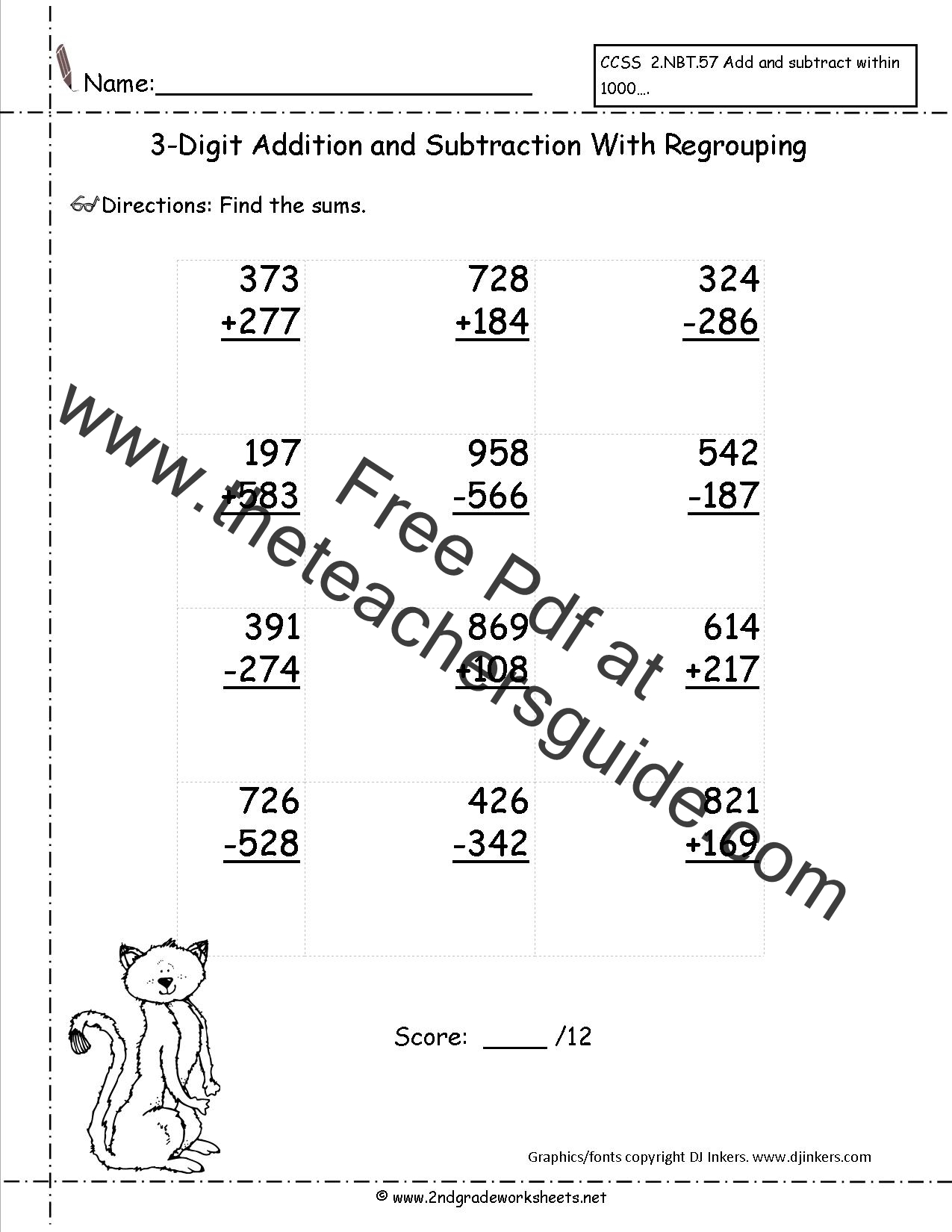 three digit addition worksheets