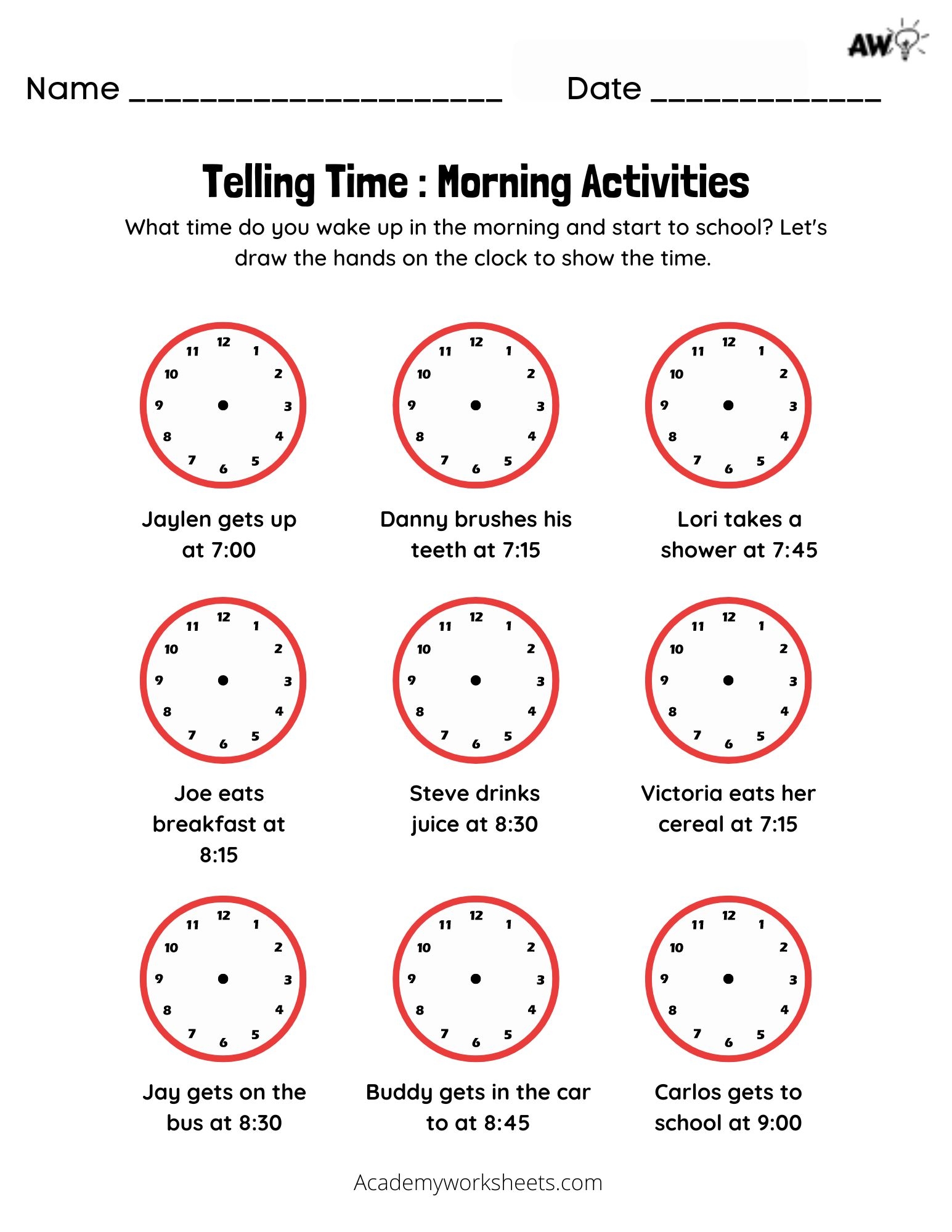 printable time worksheet