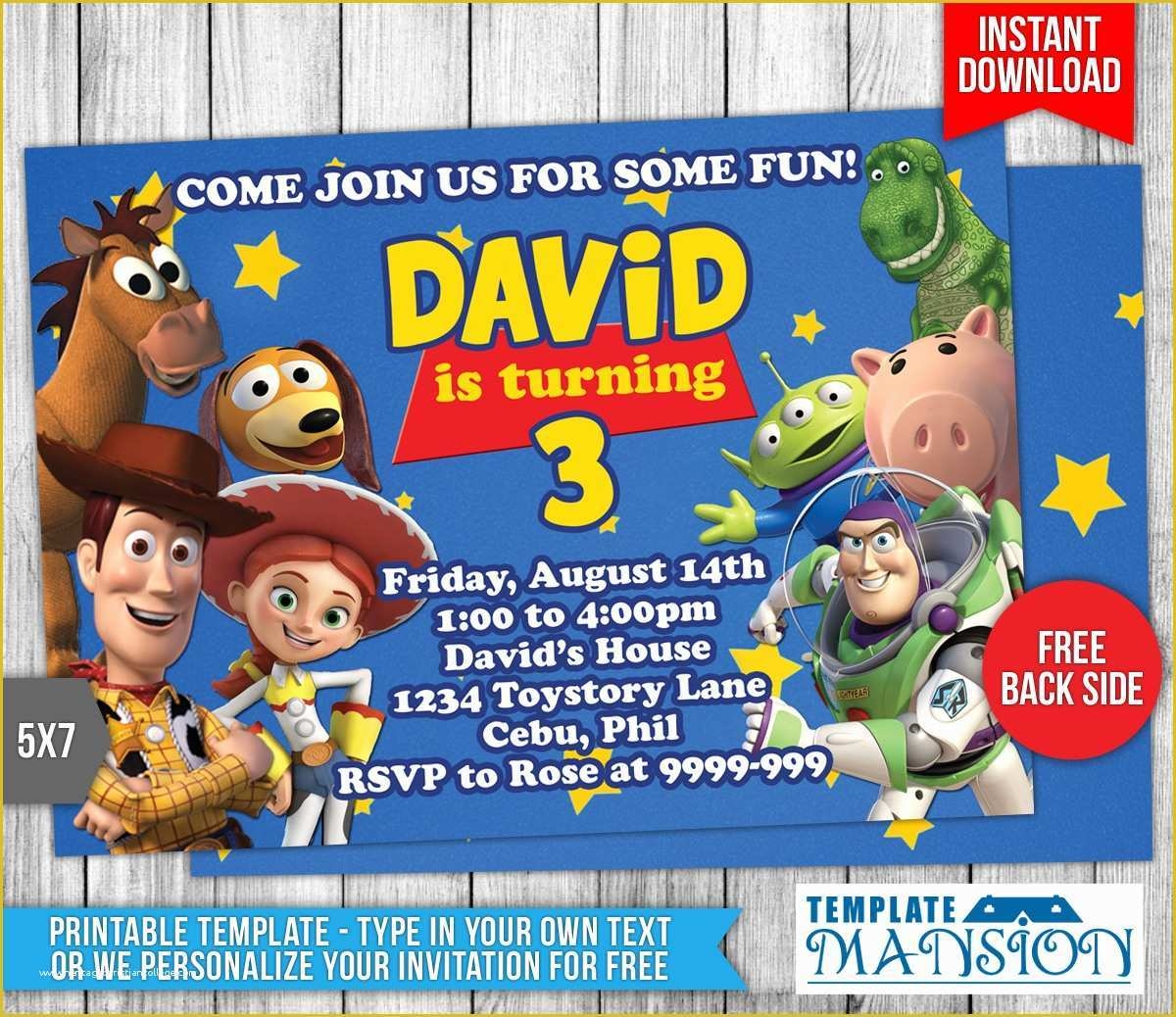 Toy Story Birthday Invitations Template Free Of Toy Story Birthday 