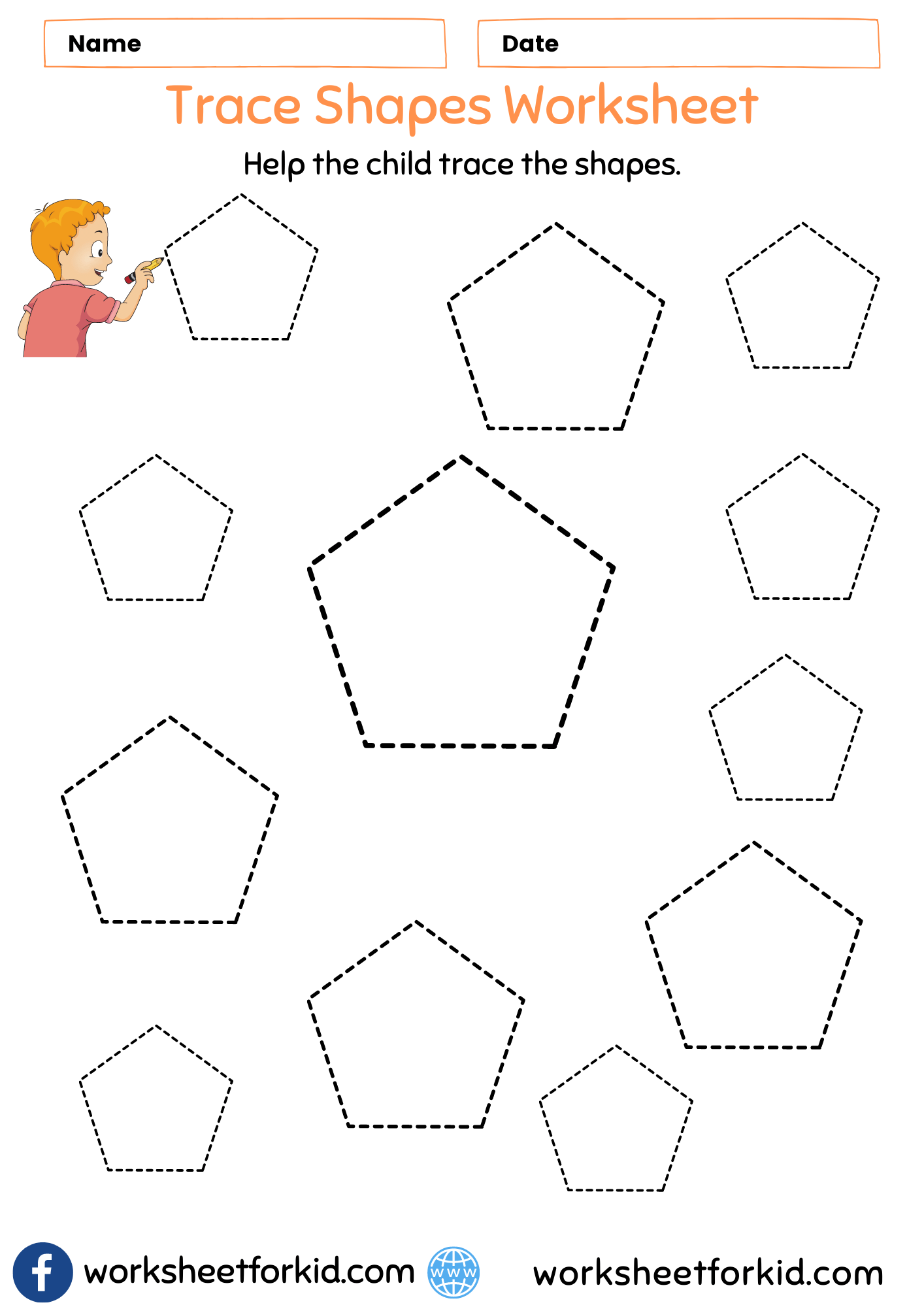 Trace Shapes Worksheet Circle WorksheetForKid