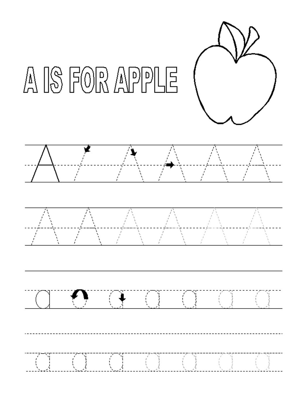 Trace The Letter A Worksheet