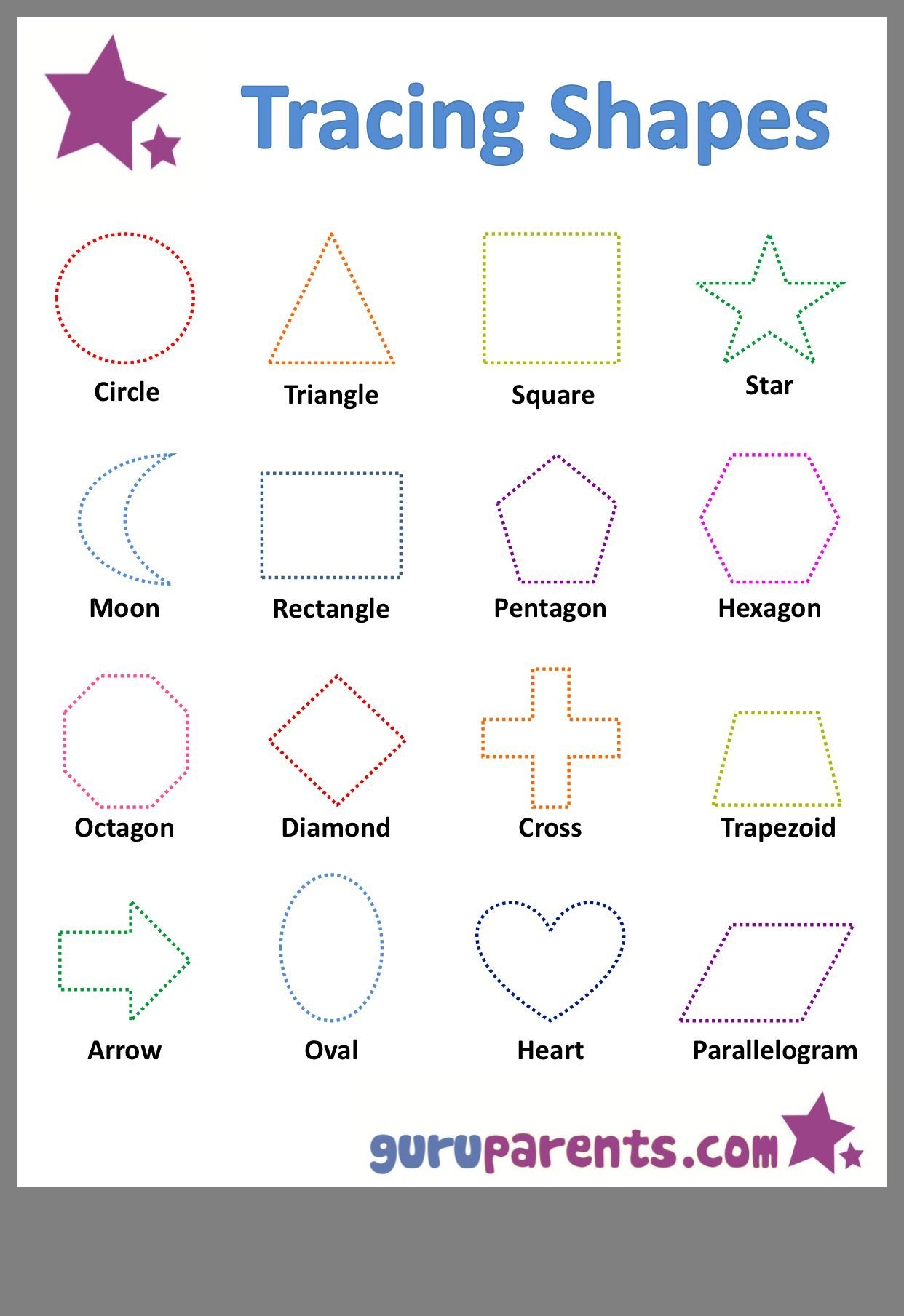 trace shapes worksheet