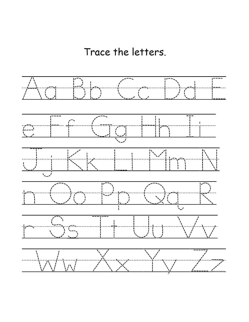 traceable alphabet worksheets