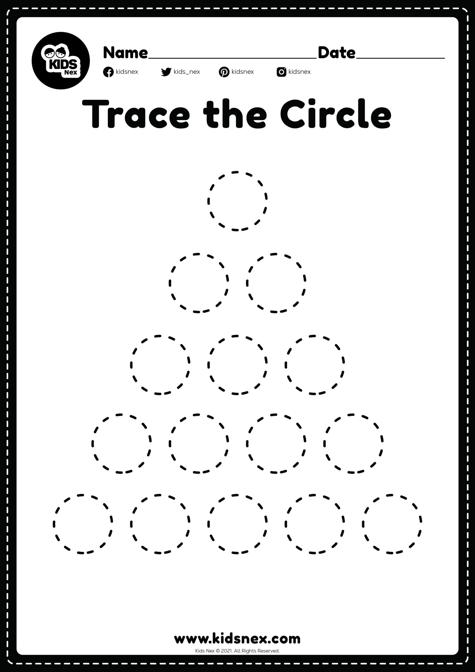 Tracing Circles Worksheet Printable KidsNex