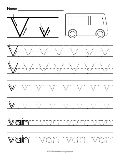 letter v worksheet