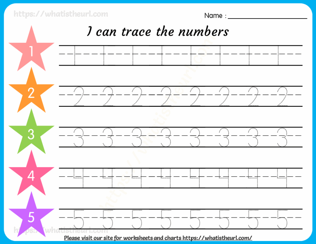 Tracing numbers worksheet 2 Your Home Teacher