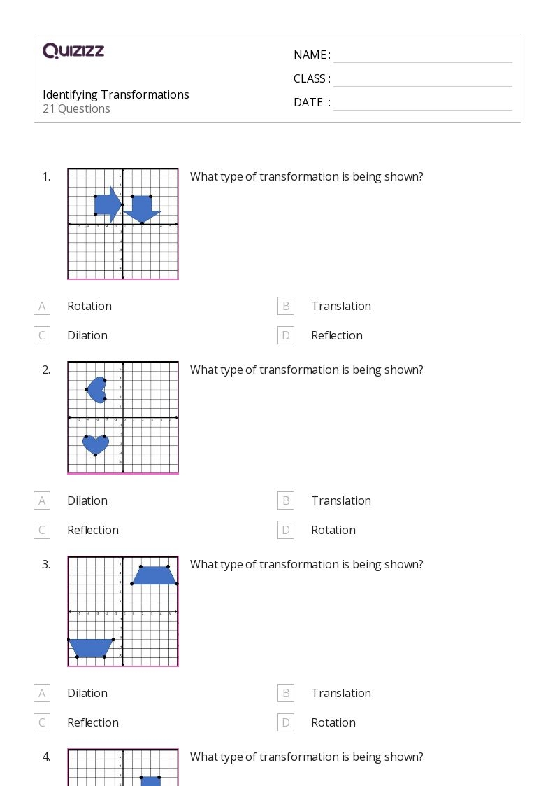 Transformation Worksheets Worksheets Library