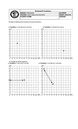 Translation On A Grid Worksheet Live Worksheets Worksheets Library