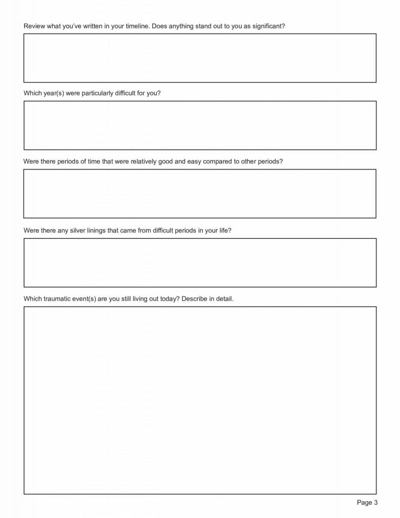 Trauma Timeline Therapy Worksheet PDF TherapyByPro Printable 