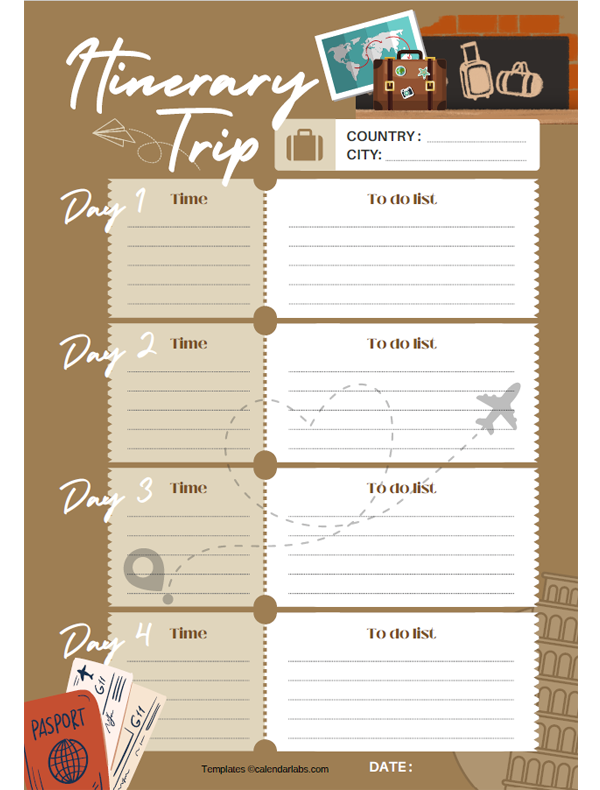 day planner template free printable