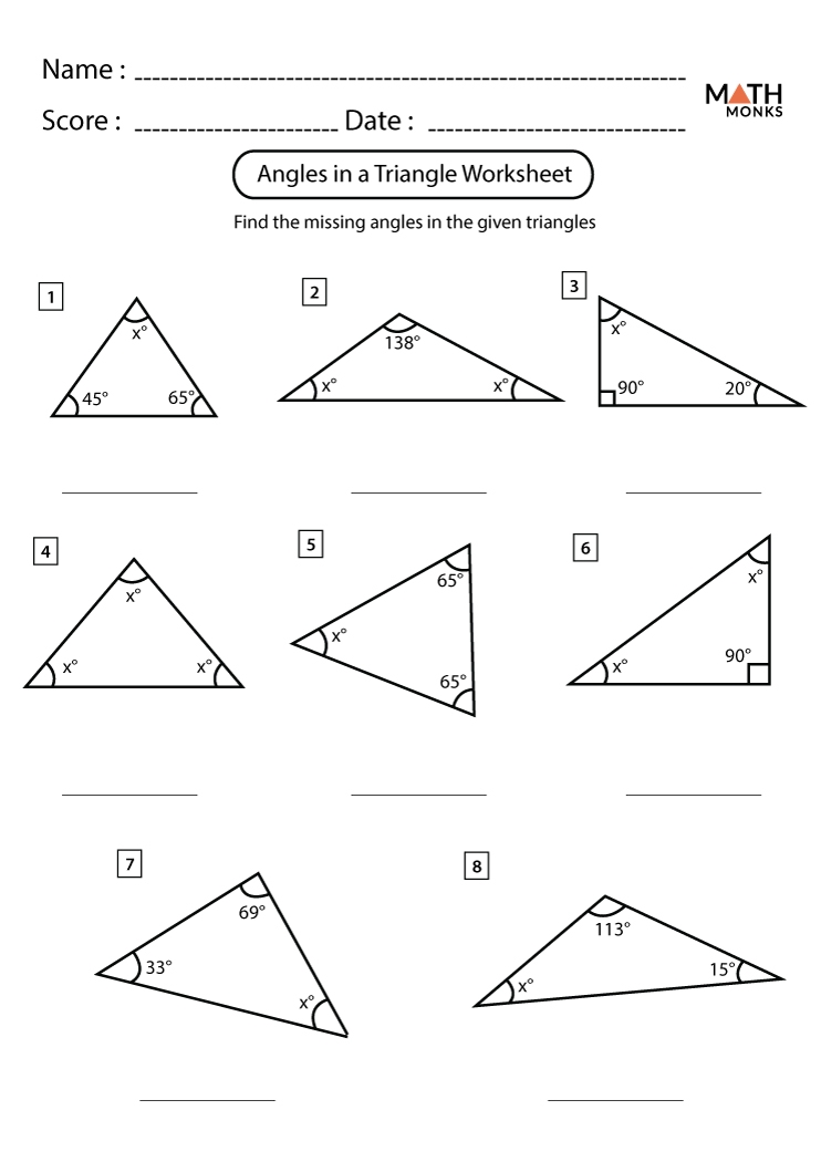 Triangle Interior Angles Worksheet Answers E streetlight