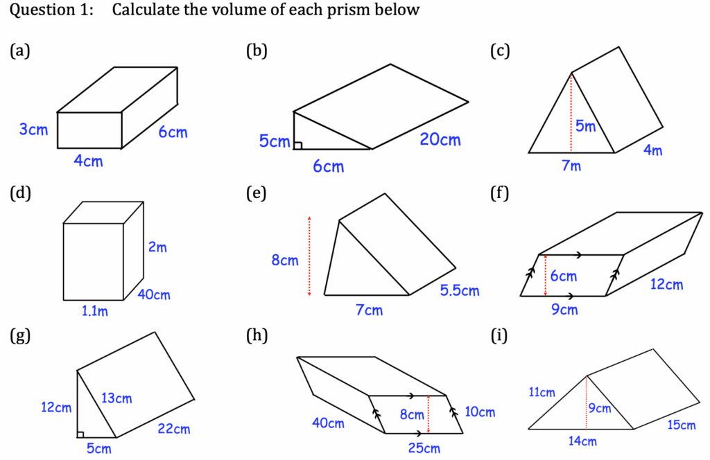 Triangular Prism Volume Worksheets Worksheets Library