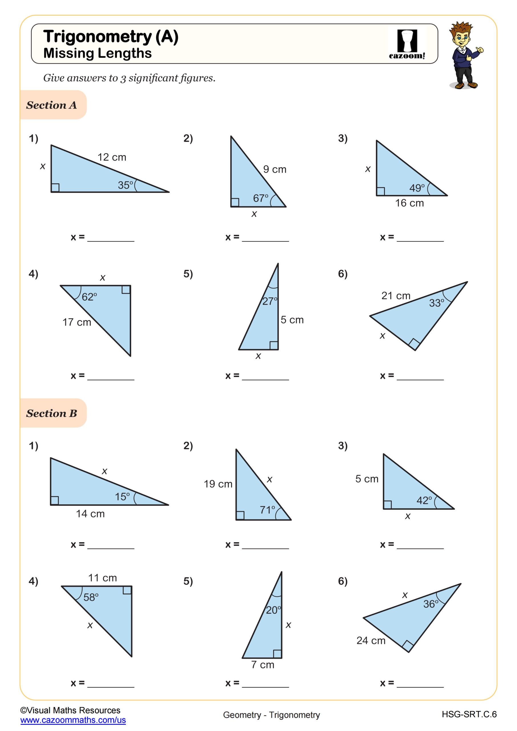 trigonometric ratios worksheet
