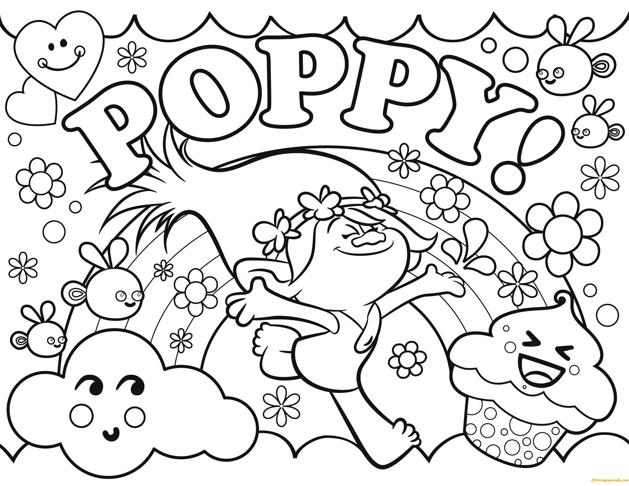 Poppy Coloring Page