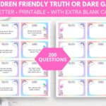 Truth Or Dare Kids Truth Or Dare Printable Truth Or Dare Cards Truth