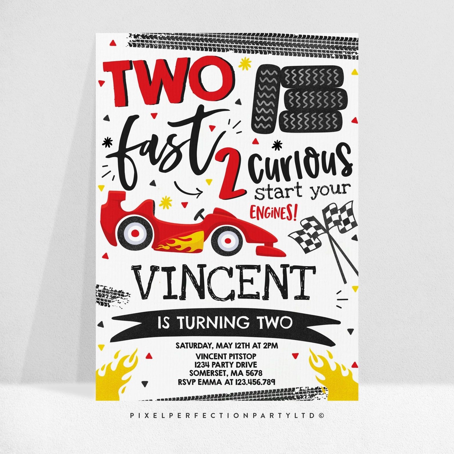 two fast birthday invitation template free