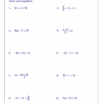 Two Step Equation Worksheets Equations Worksheets