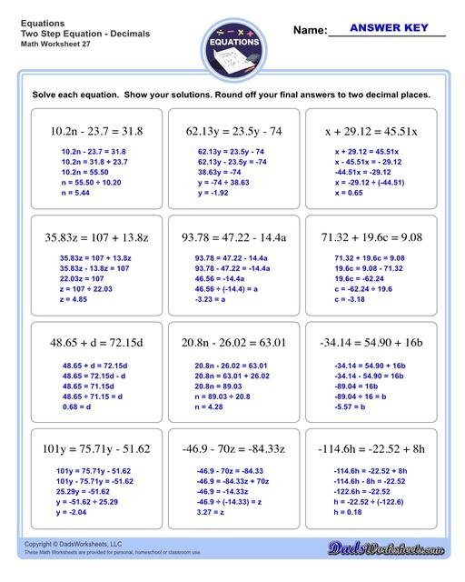 Two Step Equations Teaching Squared Worksheets Library