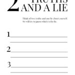 Two Truths And A Lie Worksheet Printable Peggy Worksheets