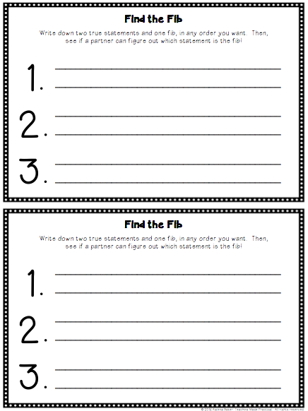 2 truths and a lie worksheet
