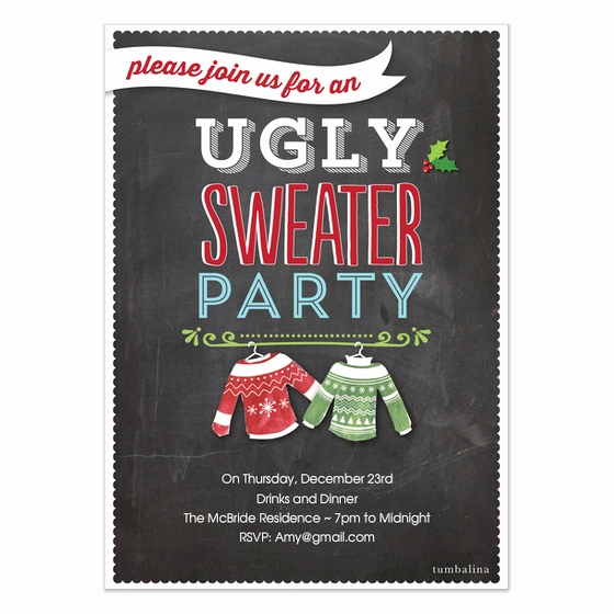 ugly christmas sweater invitation template