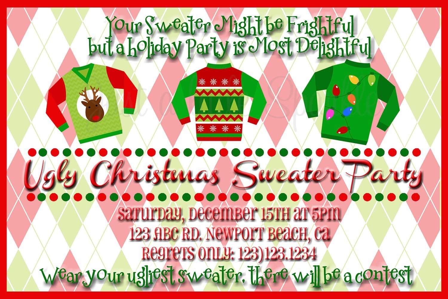 ugly sweater invitation template