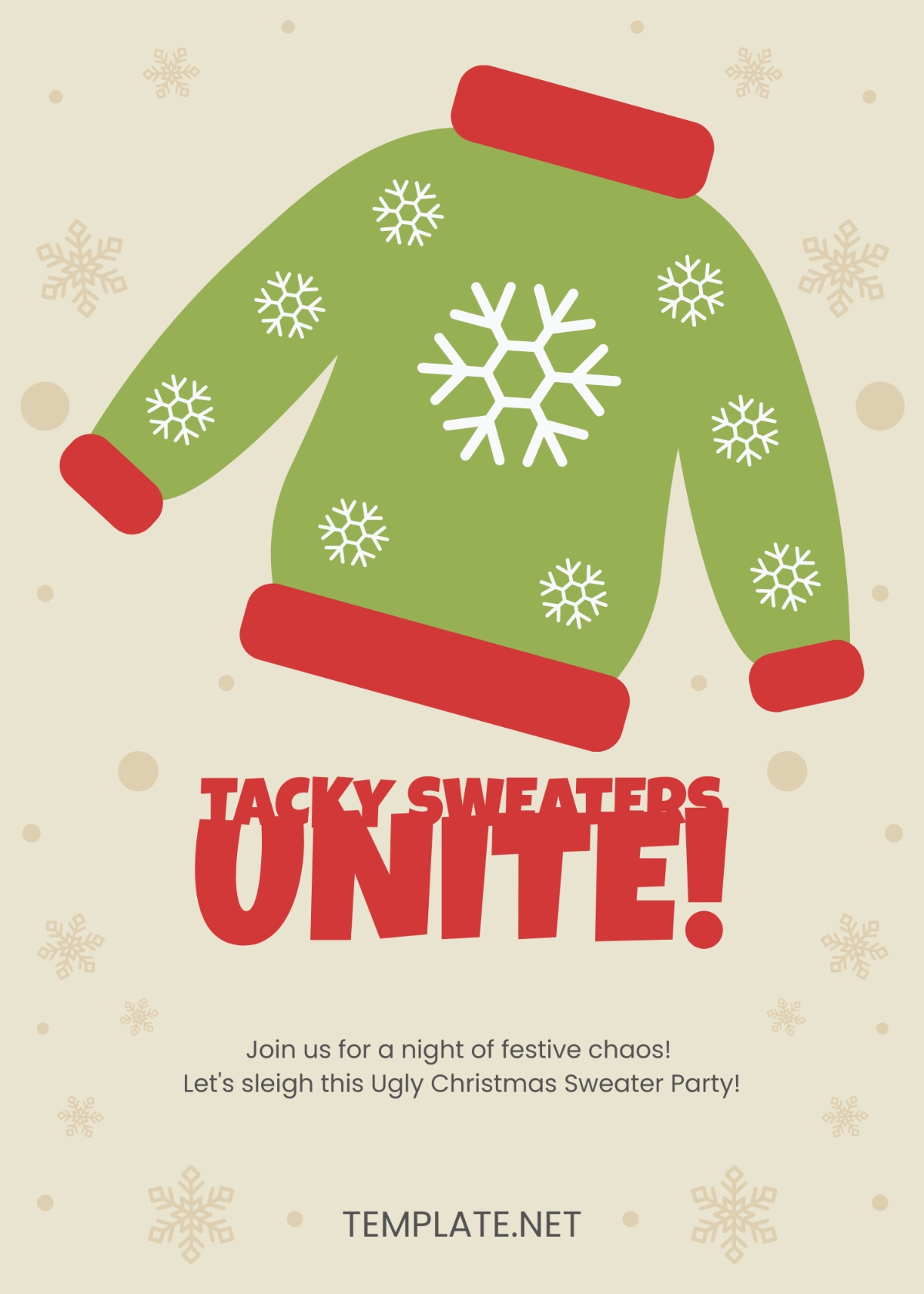 Ugly Christmas Sweater Party Invitation Template Edit Online 