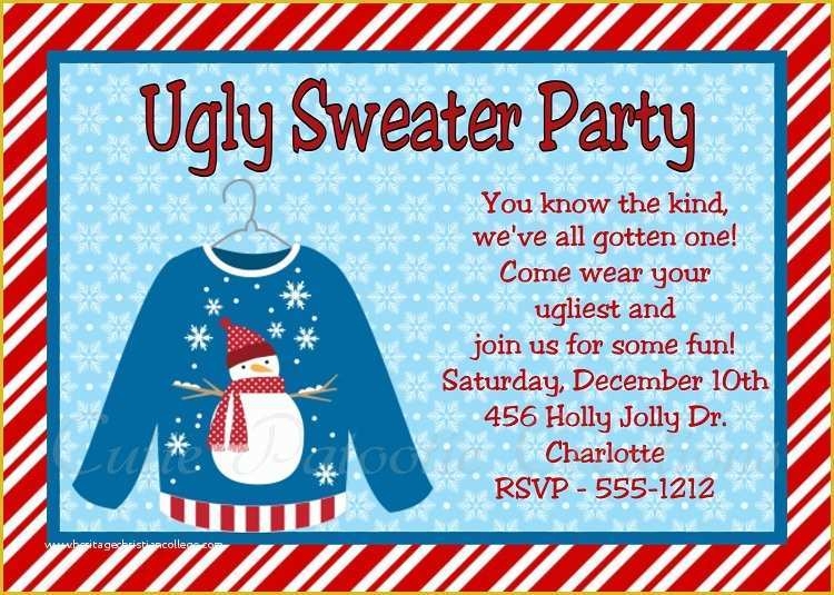 Ugly Sweater Flyer Template Free Of Gallery Ugly Christmas Sweater 