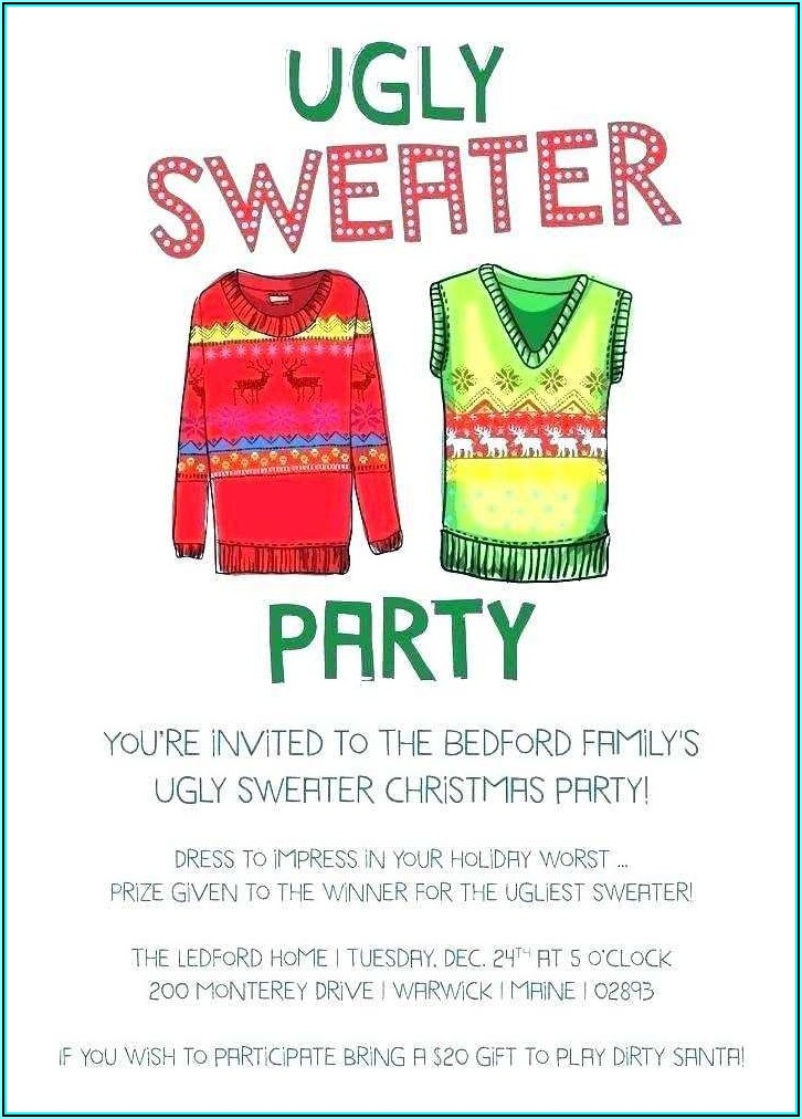 Ugly Sweater Invitation Template Template 2 Resume Examples qeYzMony98