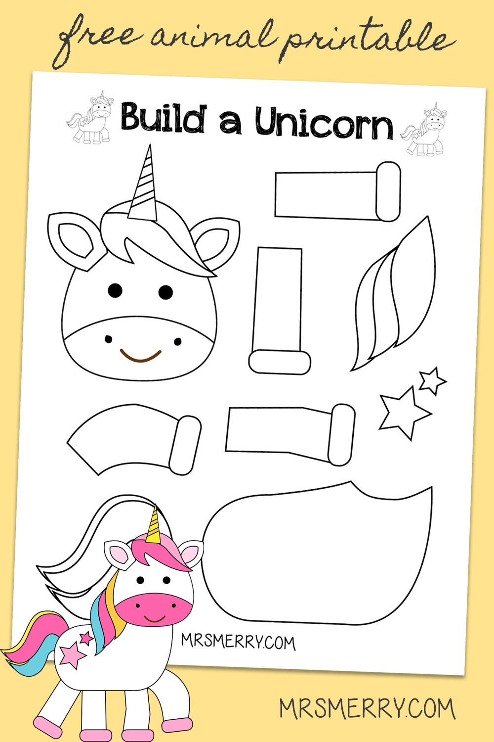Unicorn Craft Template Printable