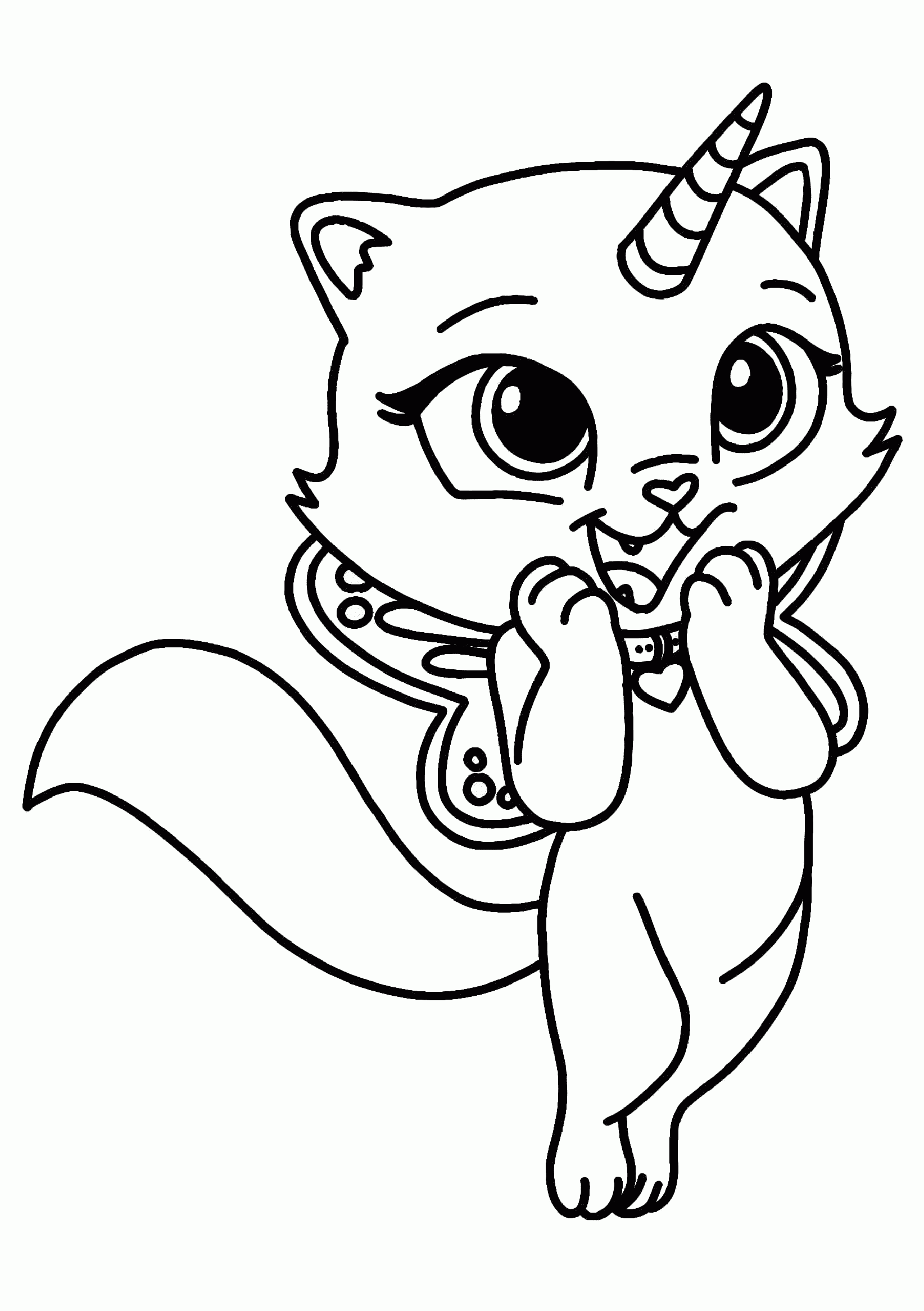 Unicorn Flying Cat With Butterfly Wings Cute Cat Coloring Pages Print 