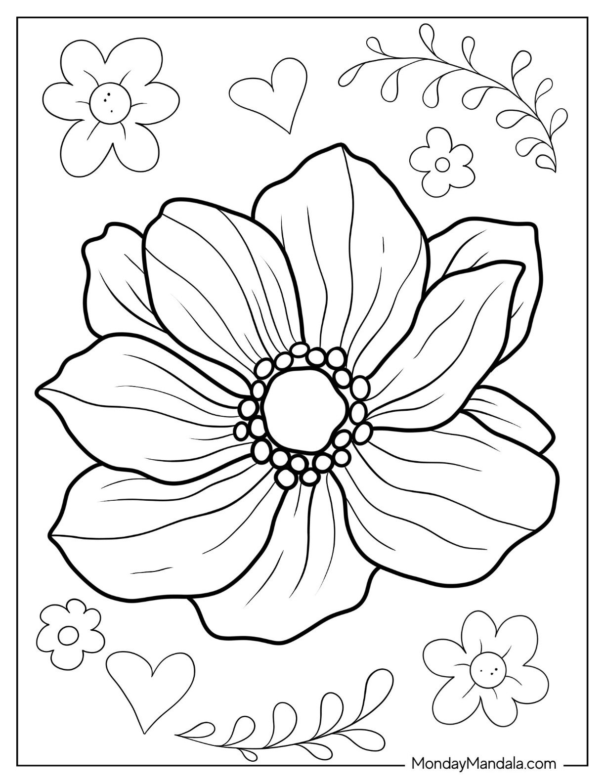 flower coloring pages printable free