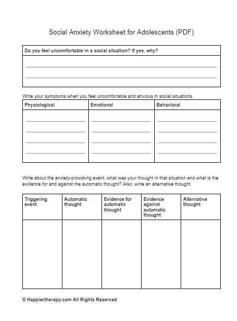 Unlock Confidence Social Anxiety Worksheets For Personal Growth