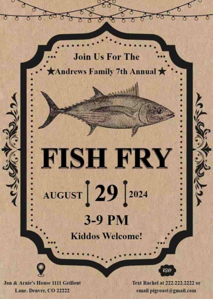 Free Fish Fry Invitation Template