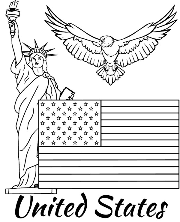 USA Flag Coloring Page America