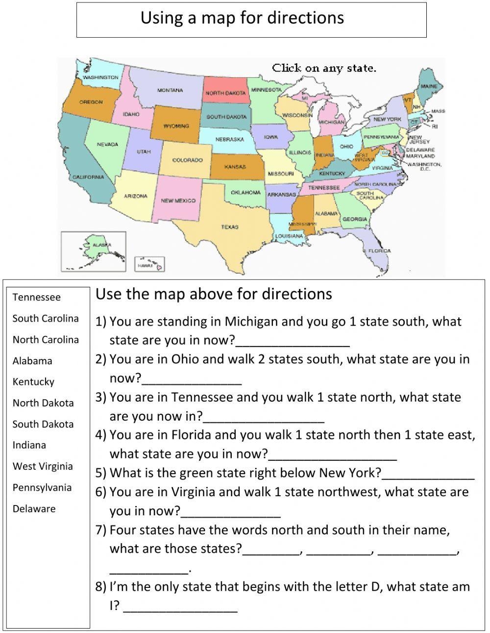 USA States And Capitals Worksheets World Map Blank Worksheets Library