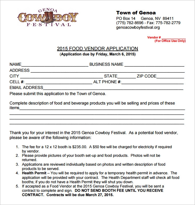 Vendor Application Template 10 Free Word PDF Documents Download