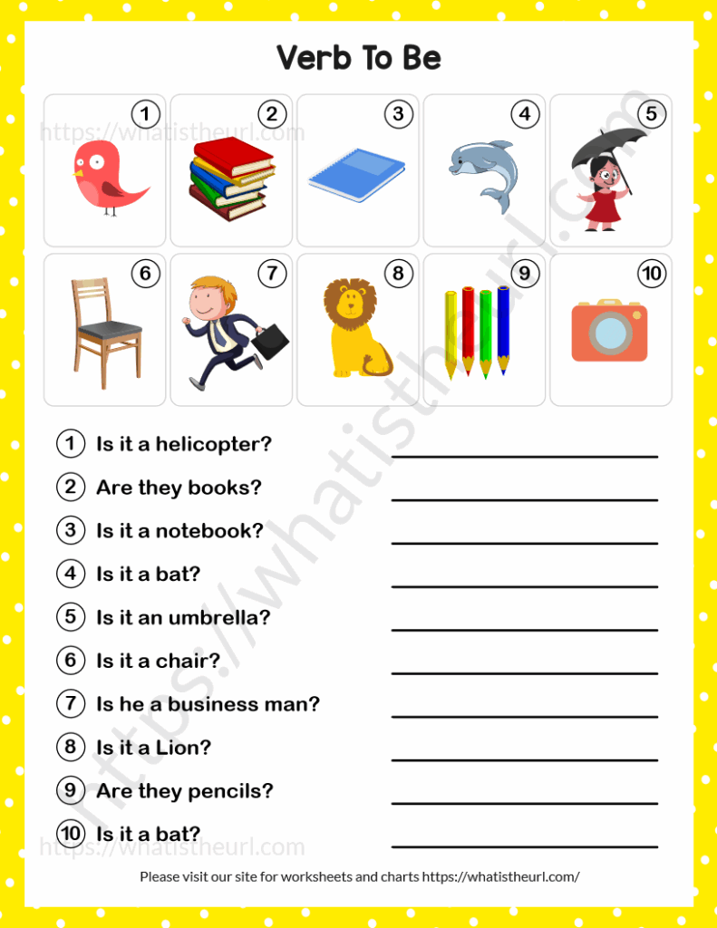 Verb To Be Worksheet With Pictures