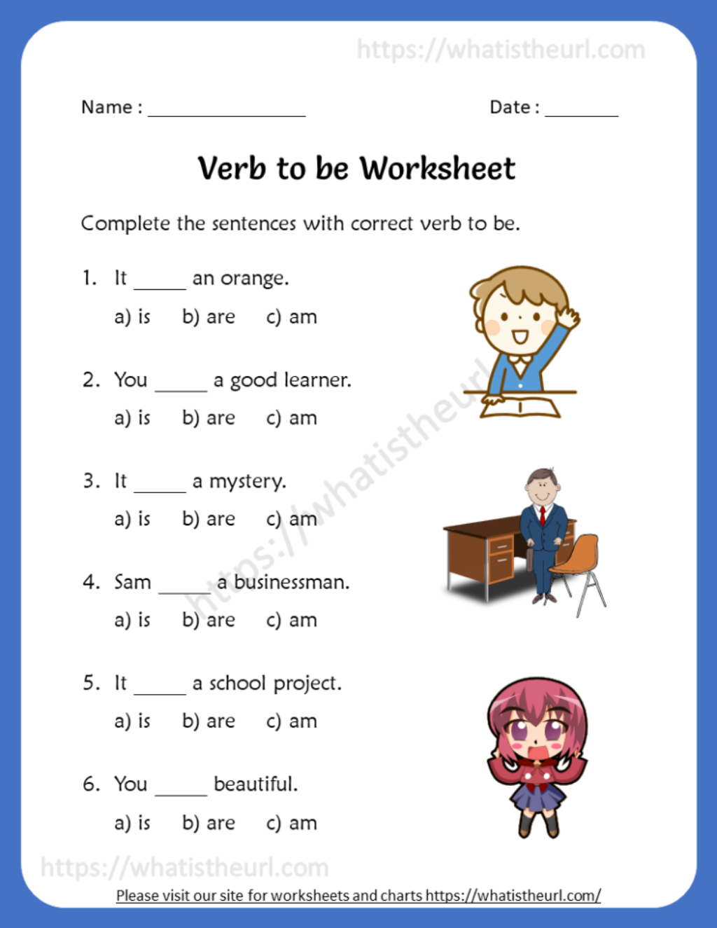 Verb To Be Worksheets Your Home Teacher